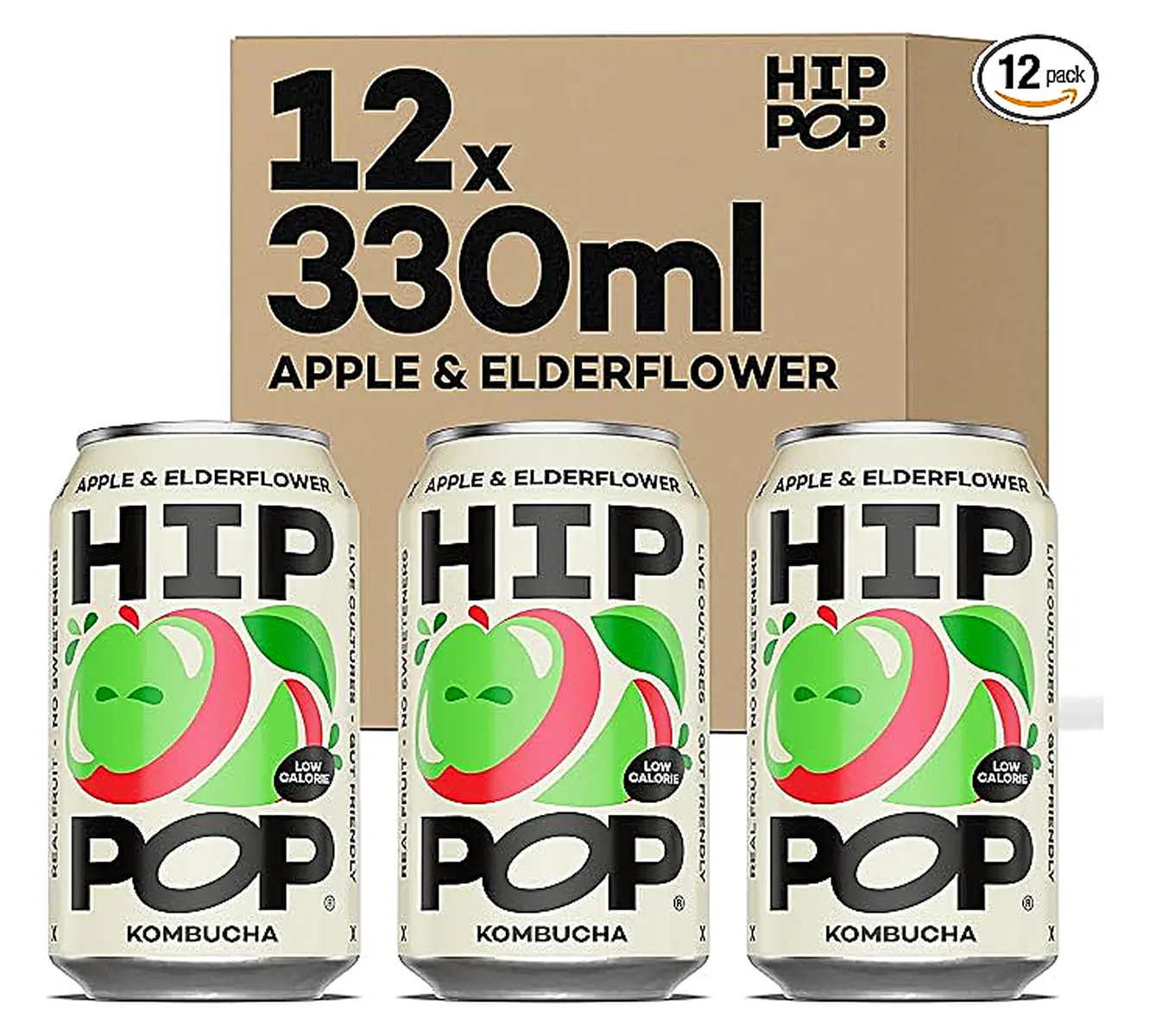 Hip Hop Kombucha - Apple & Elderflower 12x330 - Hip Pop