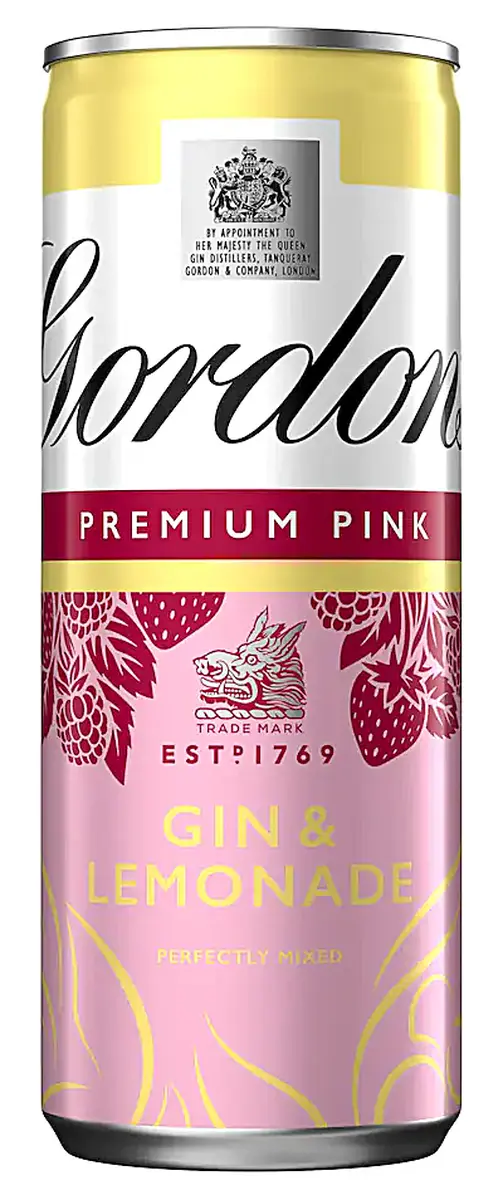 RTD - Gordons Pink & Lemonade Cans 12x250ml - Gordon's