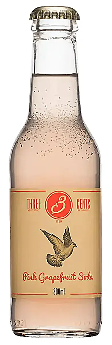 Three Cents Pink Grapefruit Soda 24x200ml - Three Cents